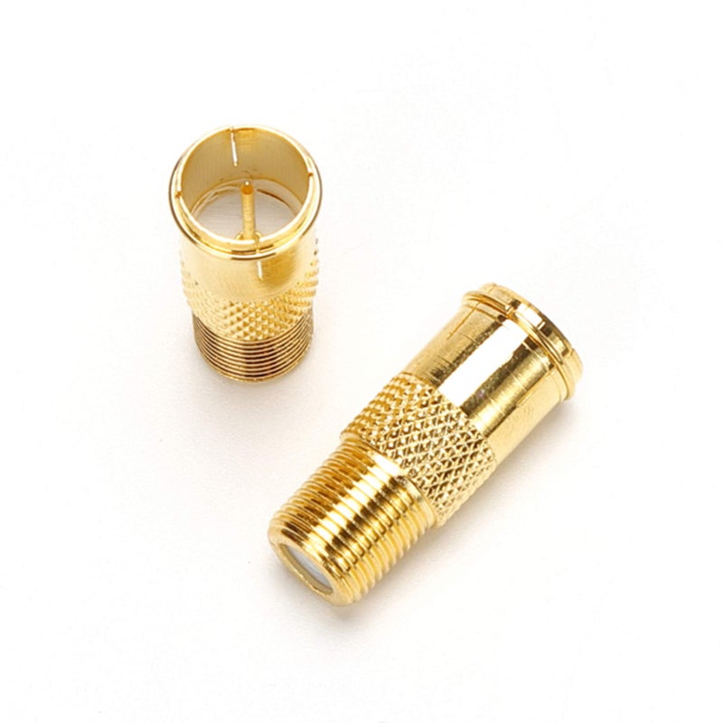 TLS.eagle RG6 Compression F Type Connector Quick Push on Coax Cable Adapter Gold Plated Pack of 5 - Image 2